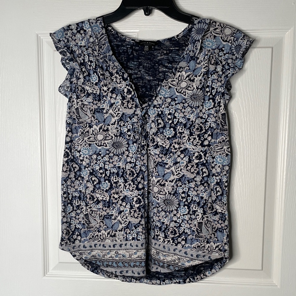 Lucky Brand Floral Tie Front Tank Top